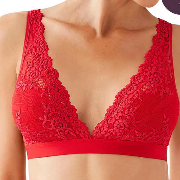 Wacoal Women's 852191 Embrace Lace Wire Free Bralette Bra 40 Red - Picture 1 of 4